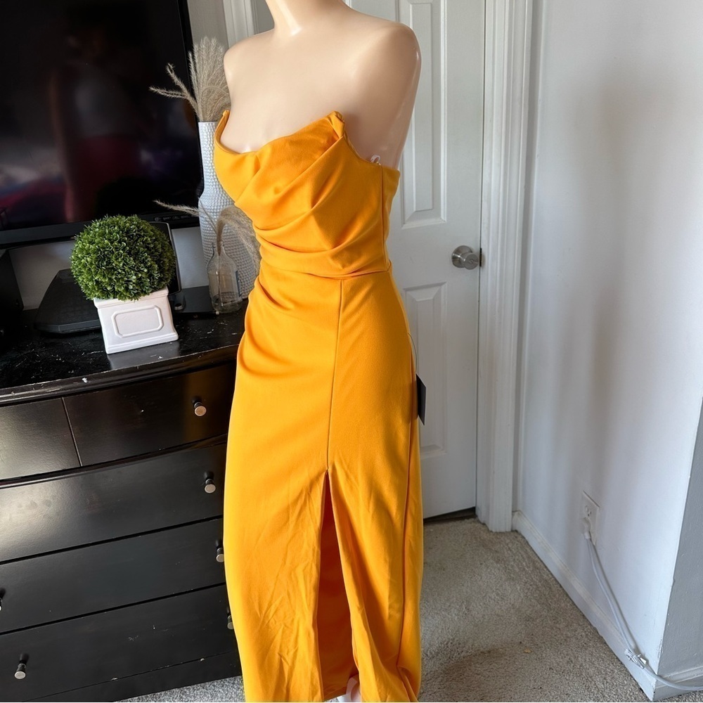 LULU’S MALIA RUCHED STRAPLESS MAXI DRESS - Picture 9 of 16
